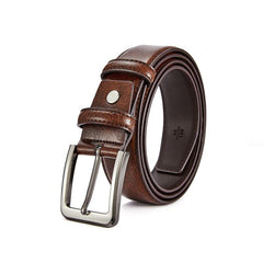 Men's Business Leather Belt Pin Buckle
