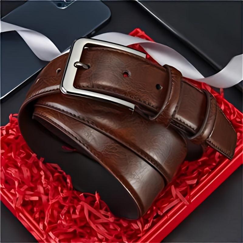 Men's Business Leather Belt Pin Buckle