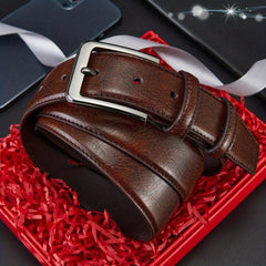 Men's Business Leather Belt Pin Buckle