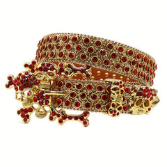Golden Skull Rhinestone PU Material Belt Buckle