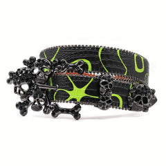 Large Skull Head Rhinestone Belt Hip hop Punk For Men