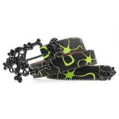 Large Skull Head Rhinestone Belt Hip hop Punk For Men