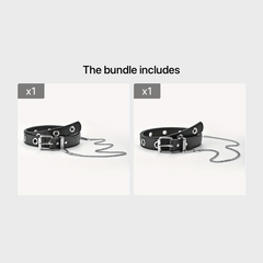 Men's Automatic Buckle Belt With Chain PU Leather Belt Punk Waist Strap