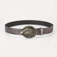 Men's Eagle Belt PU Leather Floral Belt Casual Jeans Western Cowboy Waist Strap
