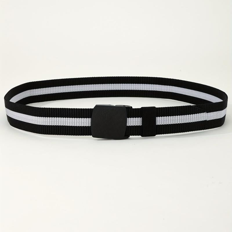 Men's Casual Nylon Leather Belt with Automatic Buckle