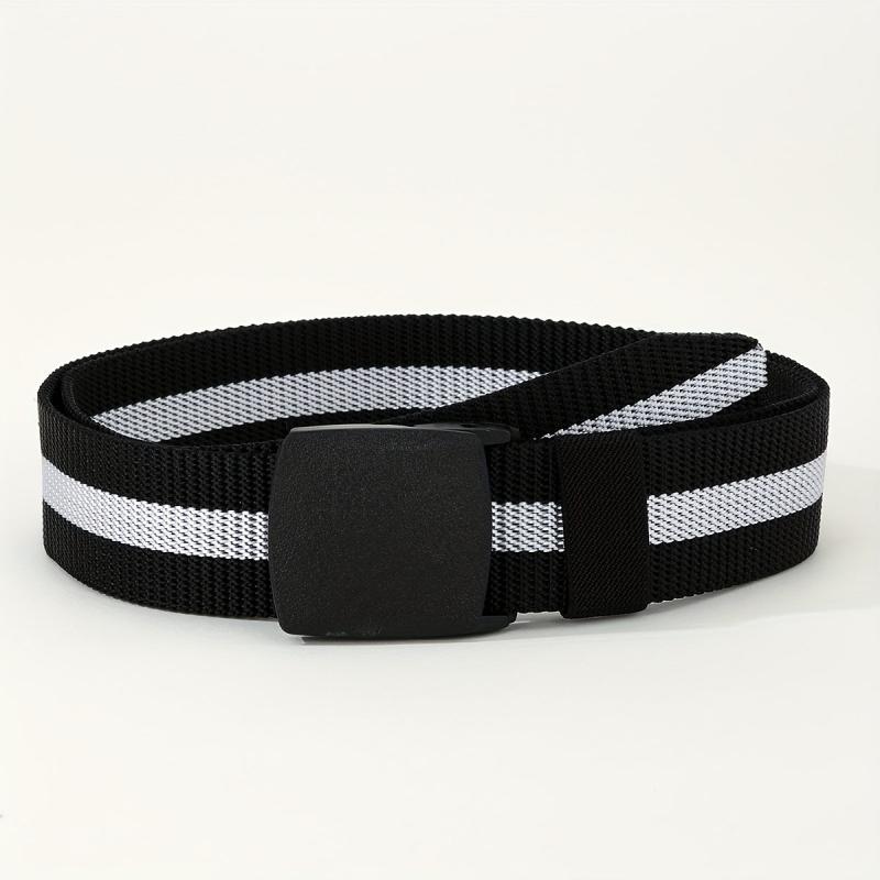Men's Casual Nylon Leather Belt with Automatic Buckle