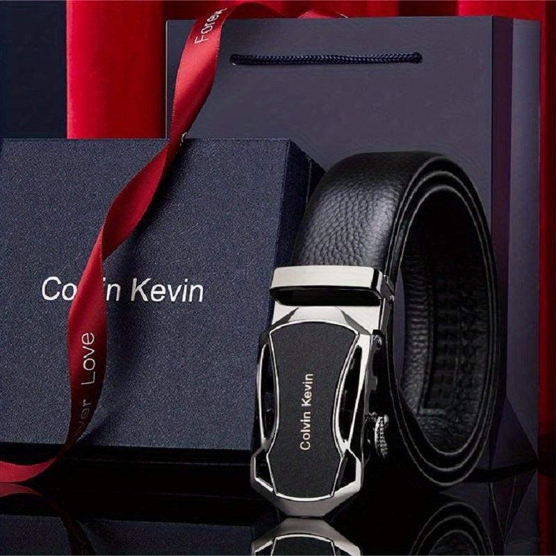 Men's Leather Belt Automatic Buckle Father's Gift