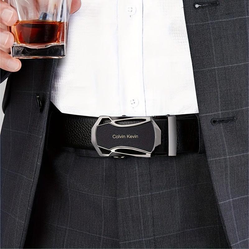 Men's Leather Belt Automatic Buckle Father's Gift