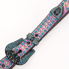 Rhinestone Leather Cowboy Belt Sparkle Studded Strap