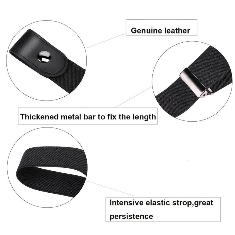 Seamless Elastic Invisible Jeans Belt for Men and Women