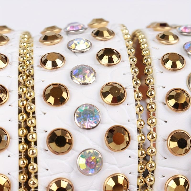 Men's Rhinestone Cowboy Bling Belt Strap Y2K Crystal PU Leather Jeans