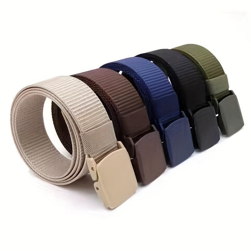 Men's Canvas Belt with Plastic Buckle - Outdoor Casual Breathable Belt