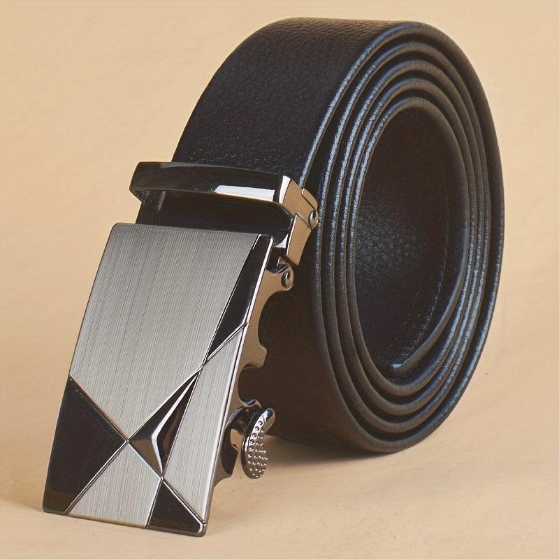 Men's Alloy Automatic Buckle PU Leather Business Casual Belt
