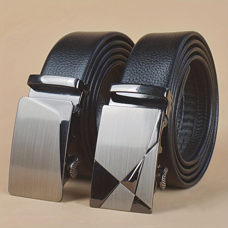 Men's Alloy Automatic Buckle PU Leather Business Casual Belt