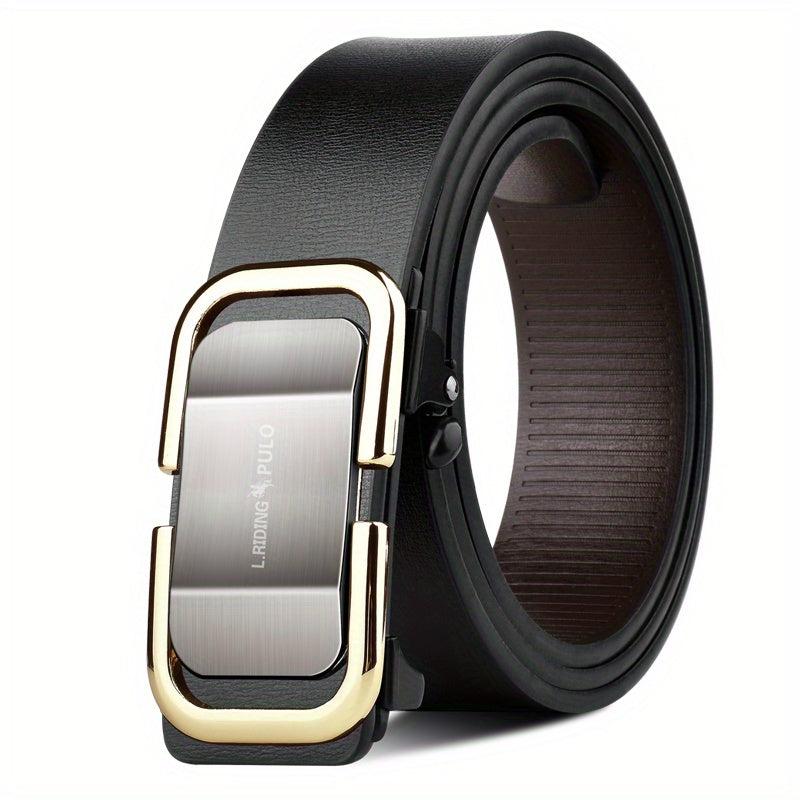 Men's Toothless Leather Pants Belt Automatic Buckle Plus Size