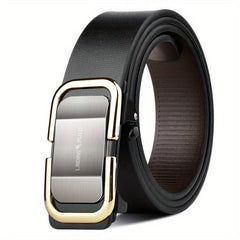 Men's Toothless Leather Pants Belt Automatic Buckle Plus Size