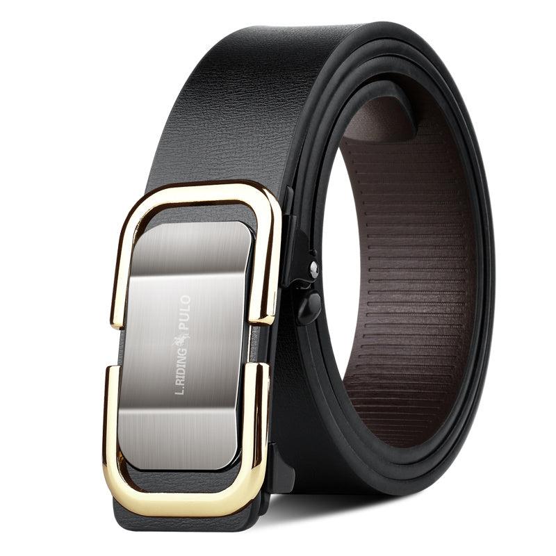 Men's Toothless Leather Pants Belt Automatic Buckle Plus Size