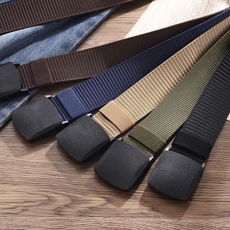 Men's Canvas Belt Plastic Buckle Metal Military Tactical Waist Belt