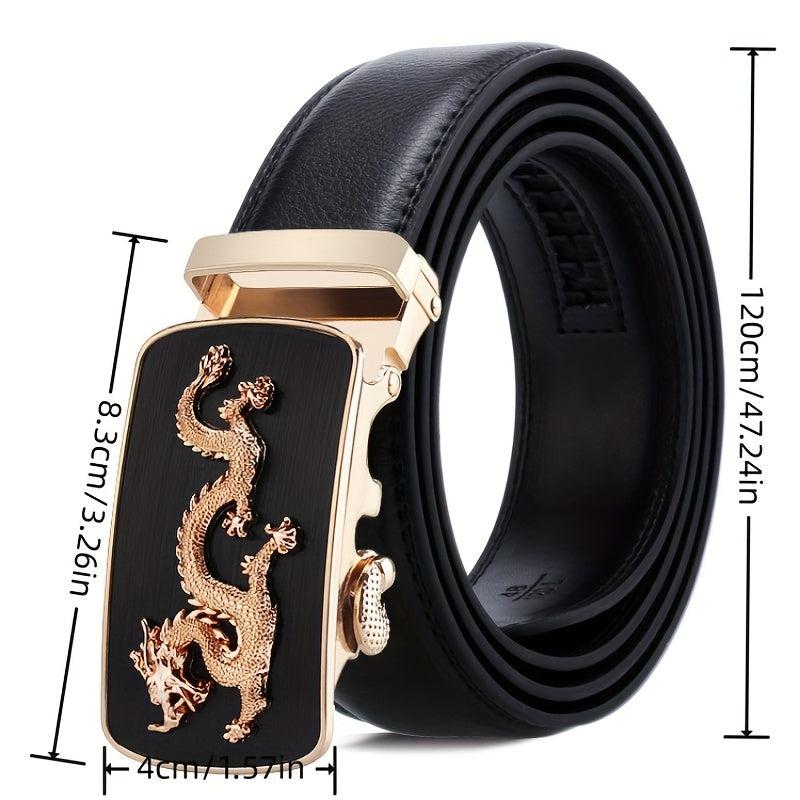 Chinese Style Men's Business Casual Belt with Dragon Buckle