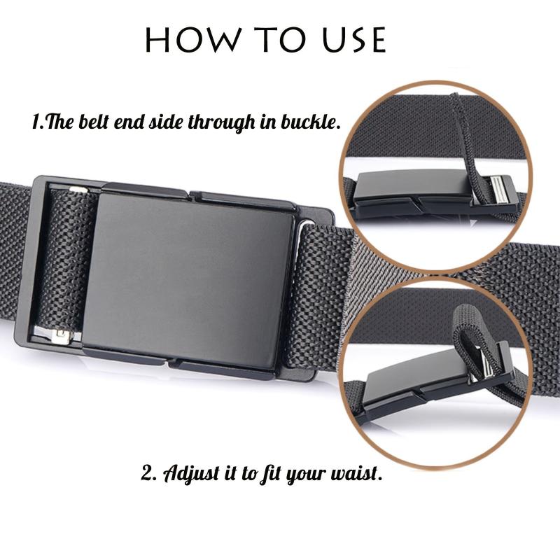Men's Metal Magnetic Buckle Elastic Belt 3 Wide