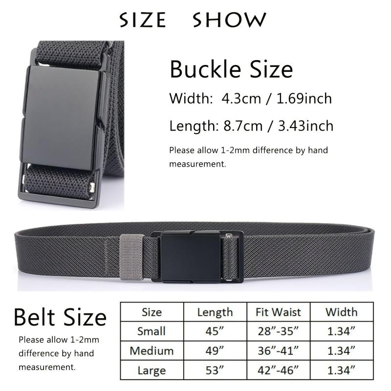 Men's Metal Magnetic Buckle Elastic Belt 3 Wide
