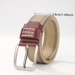 Men's Canvas Belt Pin Buckle Belt Outdoor Casual Jeans