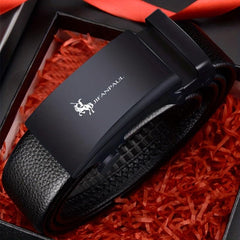 Men's PU Leather Automatic Buckle Belt No Buckle