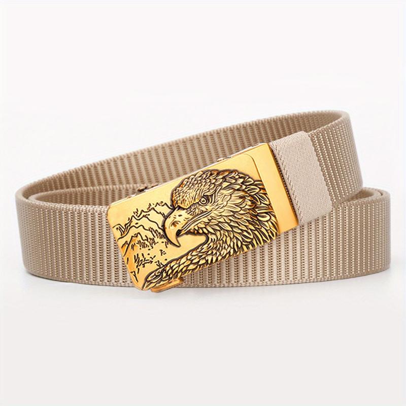 Men's Automatic Buckle Belt with Eagle Buckle for Outdoor Sports