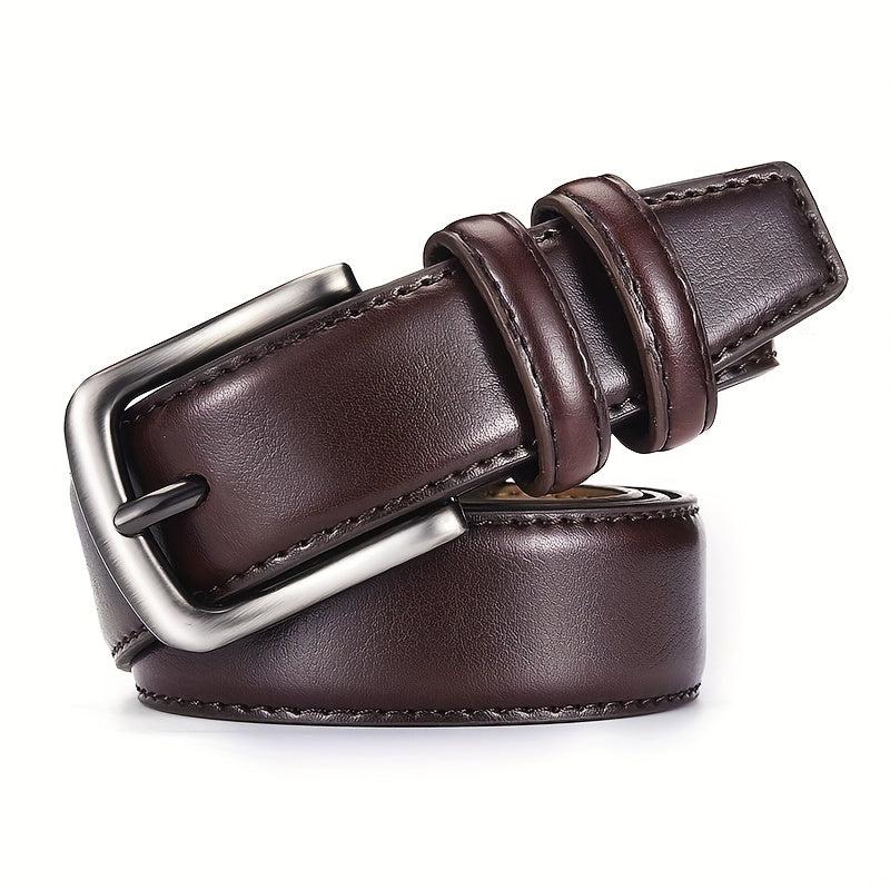 Men's Leather Belt Pin Buckle Casual Jeans Pants Waist Strap High Belt