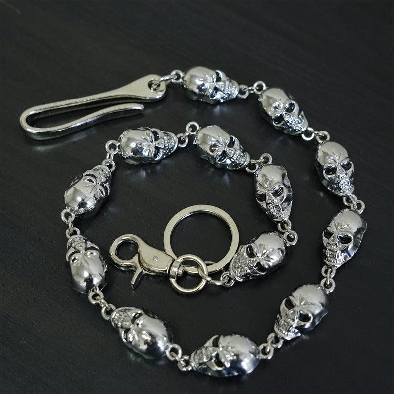 Men's Motorcycle Key Chain Jean Biker Wallet Belts Chain Skull Charm Gothic Rock