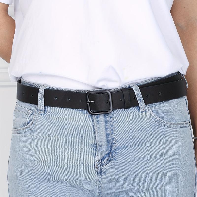 Men's Casual Square Buckle Black Belt