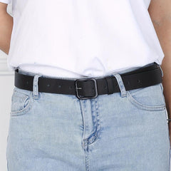 Men's Casual Square Buckle Black Belt