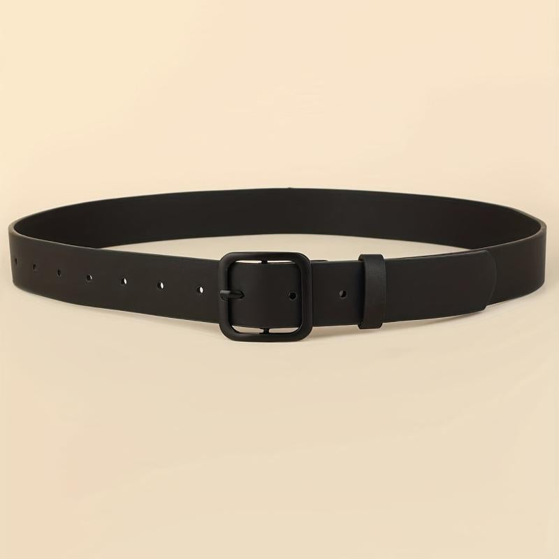 Men's Casual Square Buckle Black Belt