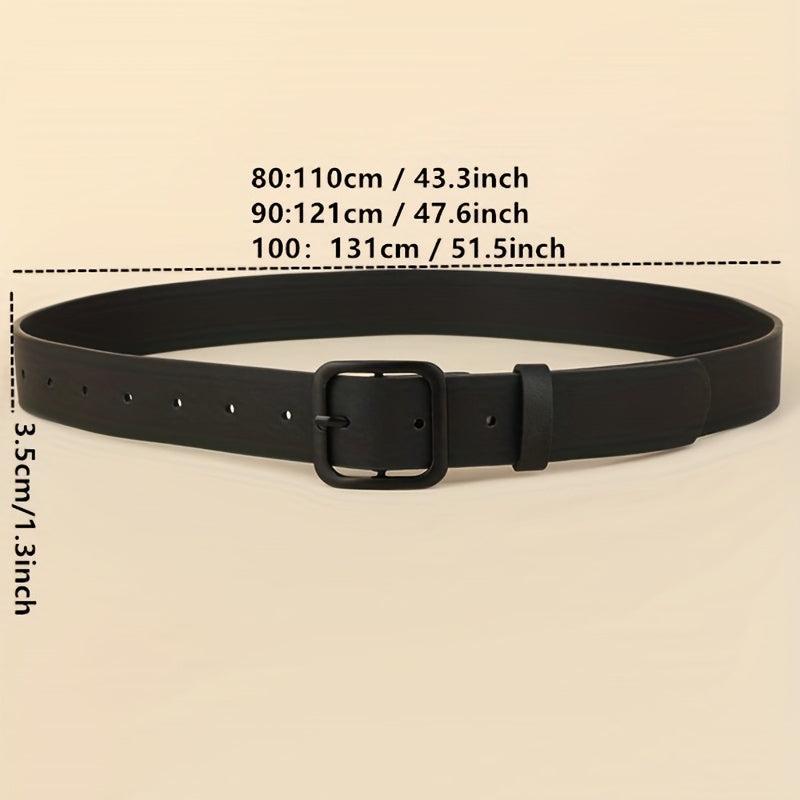 Men's Casual Square Buckle Black Belt