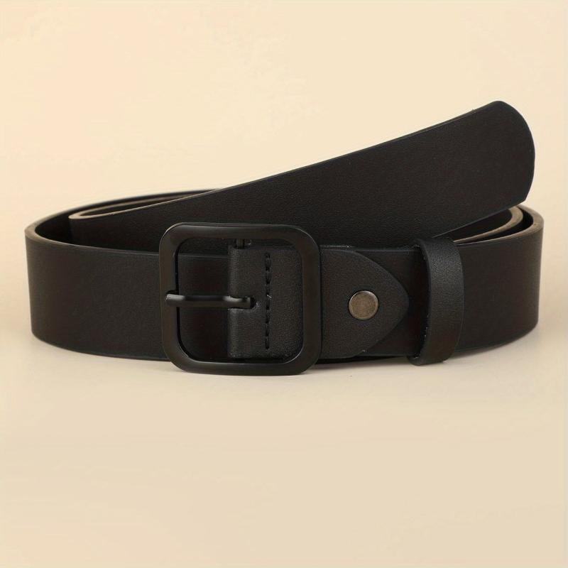 Men's Casual Square Buckle Black Belt