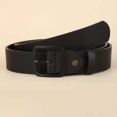 Men's Casual Square Buckle Black Belt