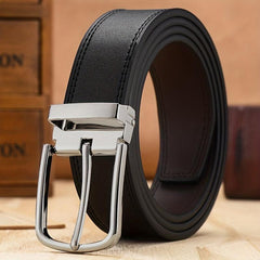 Cowhide Leather Men's Belt Classic Alloy Buckle Business Jeans All match Pants