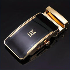 Men's Vintage Business Leather Belt with Scroll Buckle