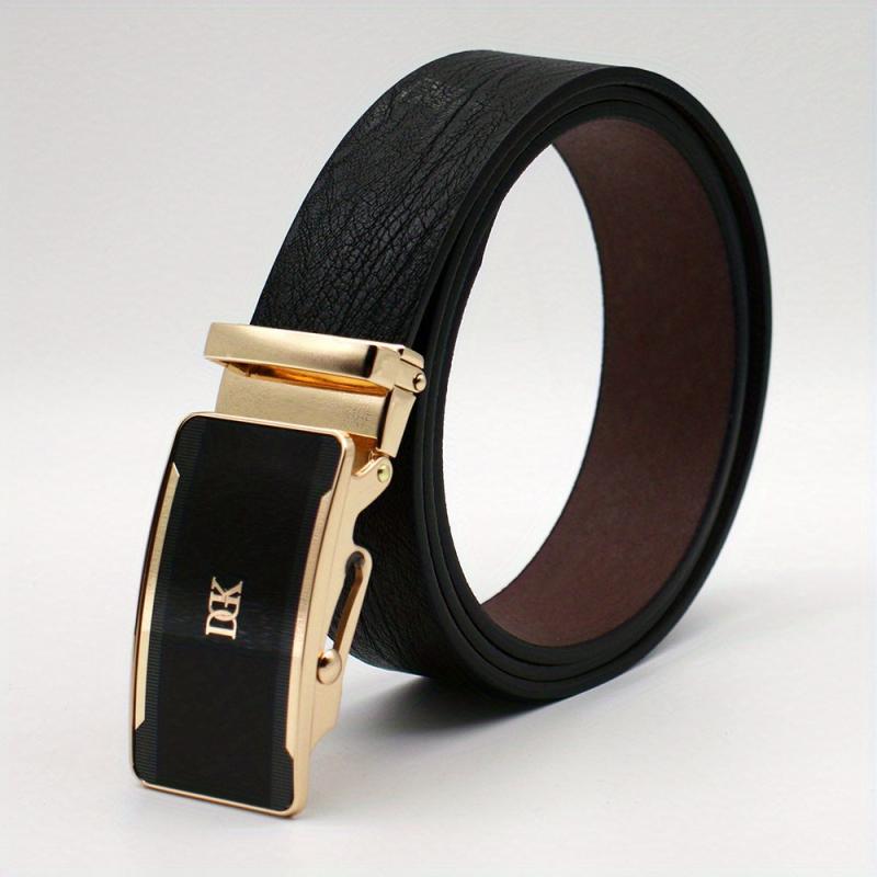 Men's Vintage Business Leather Belt with Scroll Buckle