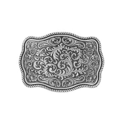 Leisure Western Denim Men's Belt Flower Buckle