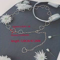 Hollow Heart Decor Waist Chain Belt Hip hop Street Style