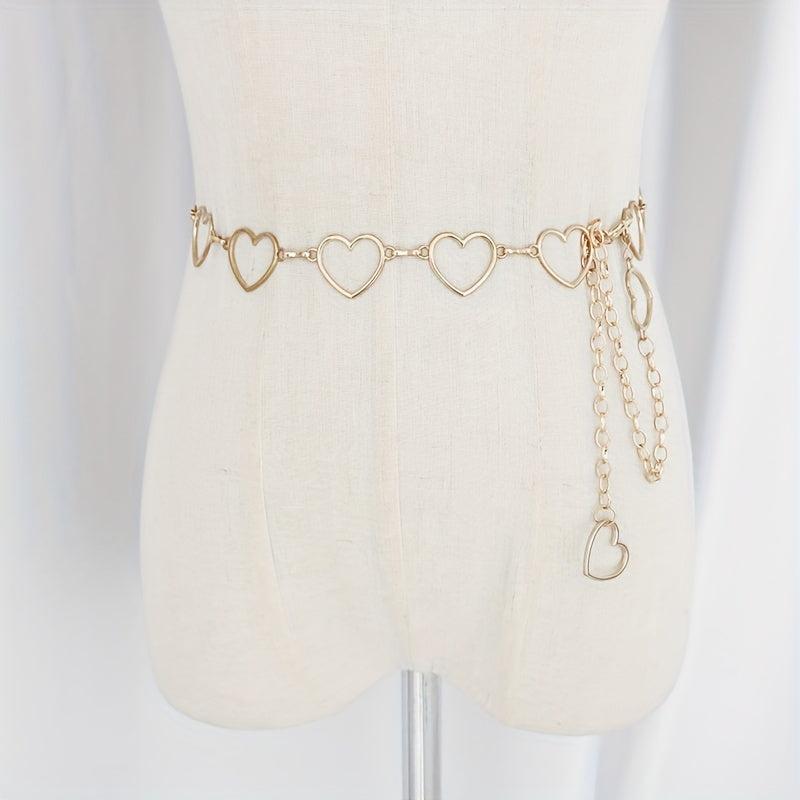 Hollow Heart Decor Waist Chain Belt Hip hop Street Style