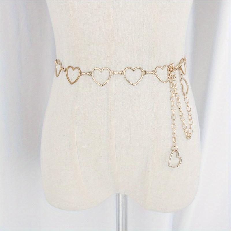 Hollow Heart Decor Waist Chain Belt Hip hop Street Style
