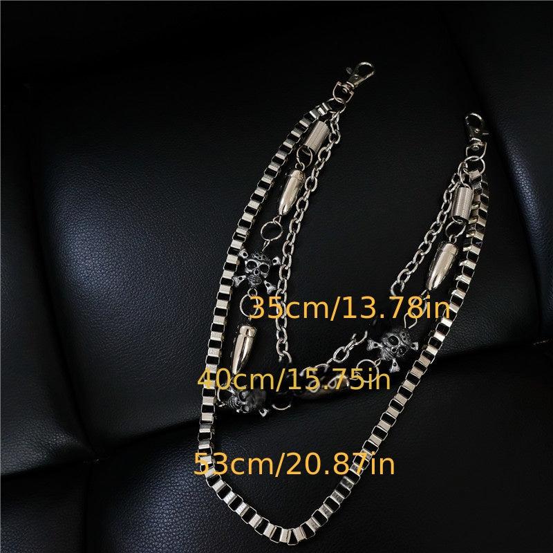Double Layer Skull Metal Waist Chain Hip Hop Pant Chain