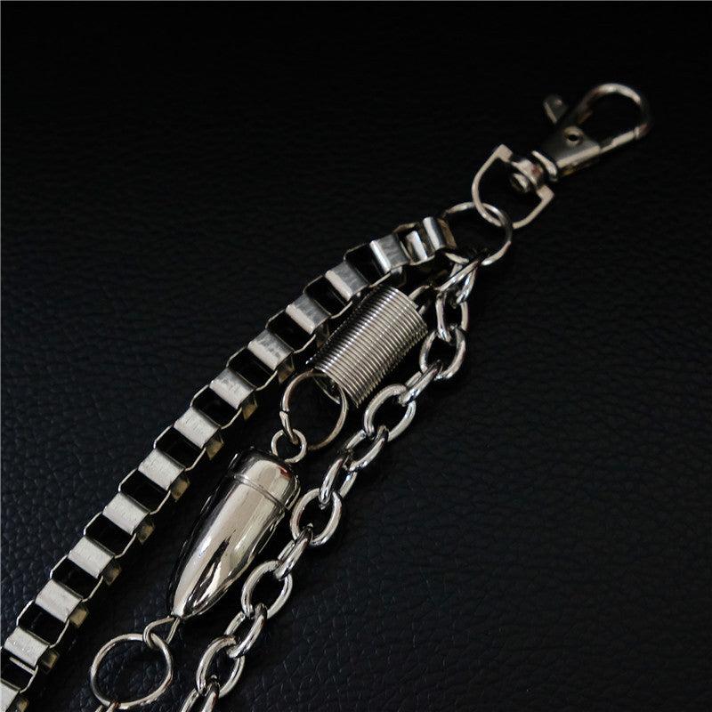 Double Layer Skull Metal Waist Chain Hip Hop Pant Chain