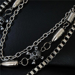 Double Layer Skull Metal Waist Chain Hip Hop Pant Chain