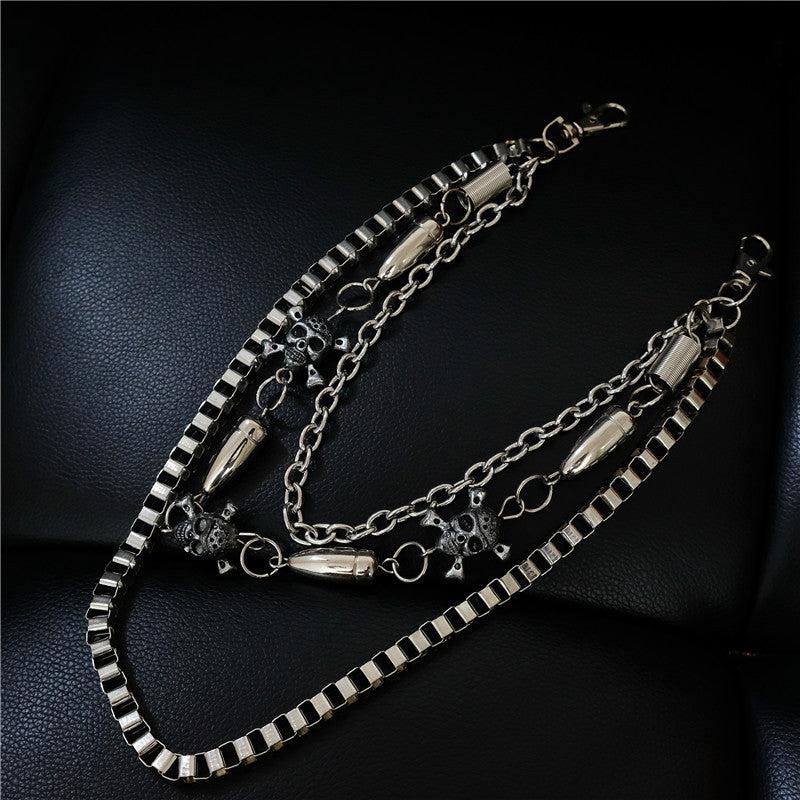 Double Layer Skull Metal Waist Chain Hip Hop Pant Chain