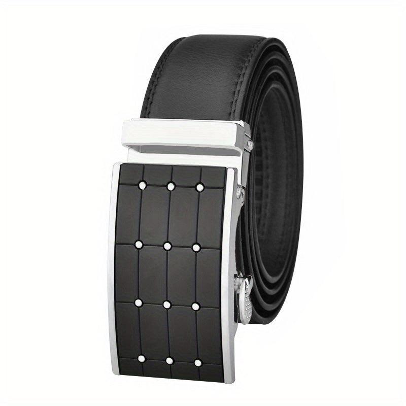 Men's Leather Belt Gypsophila Shape Business Men's Automatic Buckle Belt