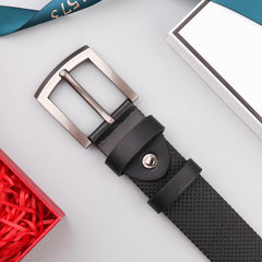 Men's Bag Edge Point Hole Alloy Needle Buckle PU Belt Accessories