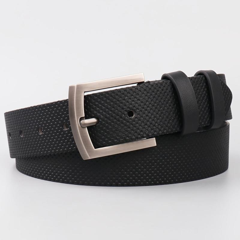 Men's Bag Edge Point Hole Alloy Needle Buckle PU Belt Accessories